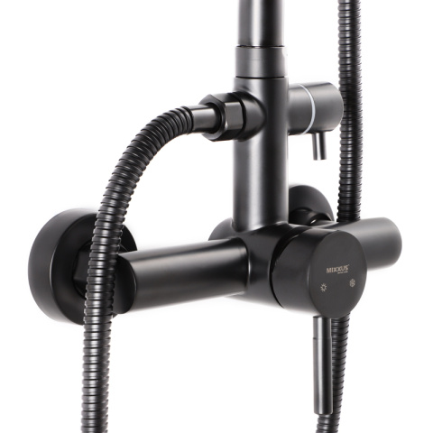 Sprchový sloup s baterií, SUS-003-J BLACK, černá | SUS-003-J BLACK